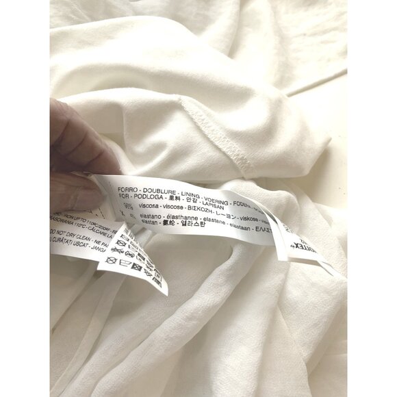 Zara dress high low wrap bodice MED white 38ch 38w 42H 46L - Picture 9 of 9
